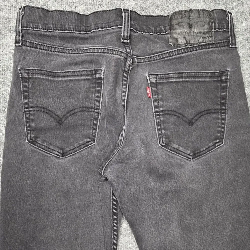 Levi's 514 Jeans Slim Straight Mens 28x30 Black Denim Classic Fit Pants